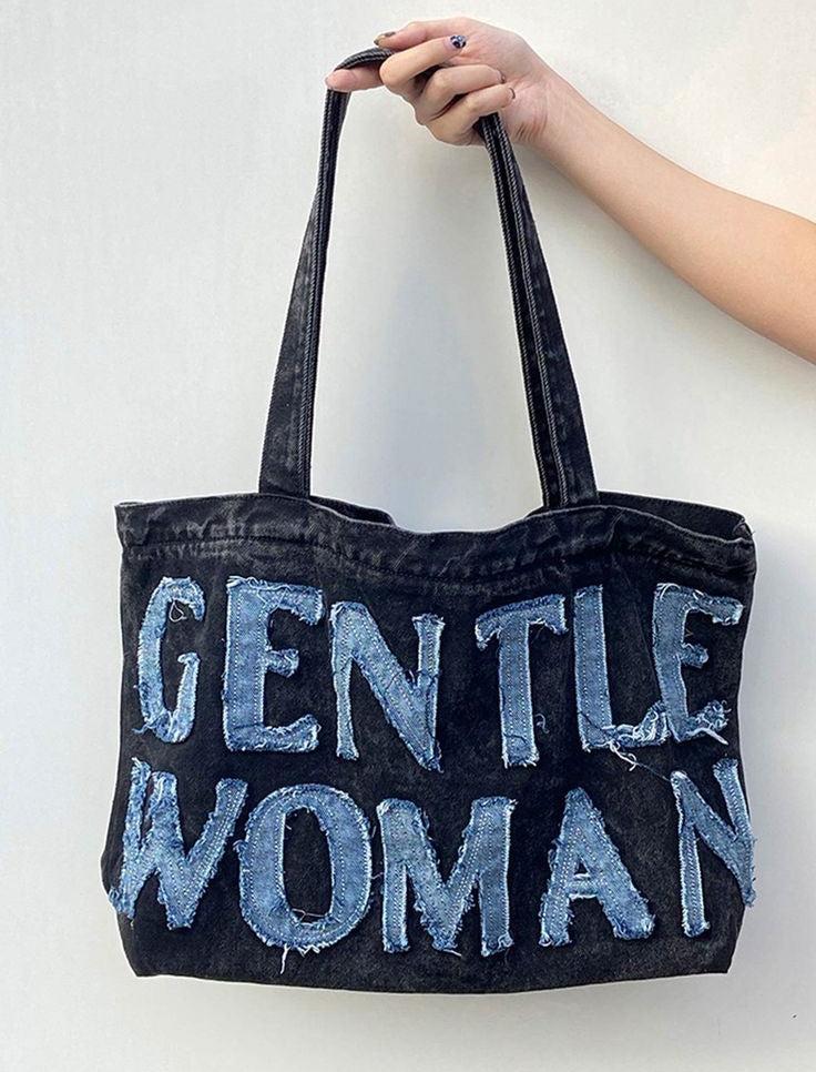 Gentle Woman Denim Tote Bag