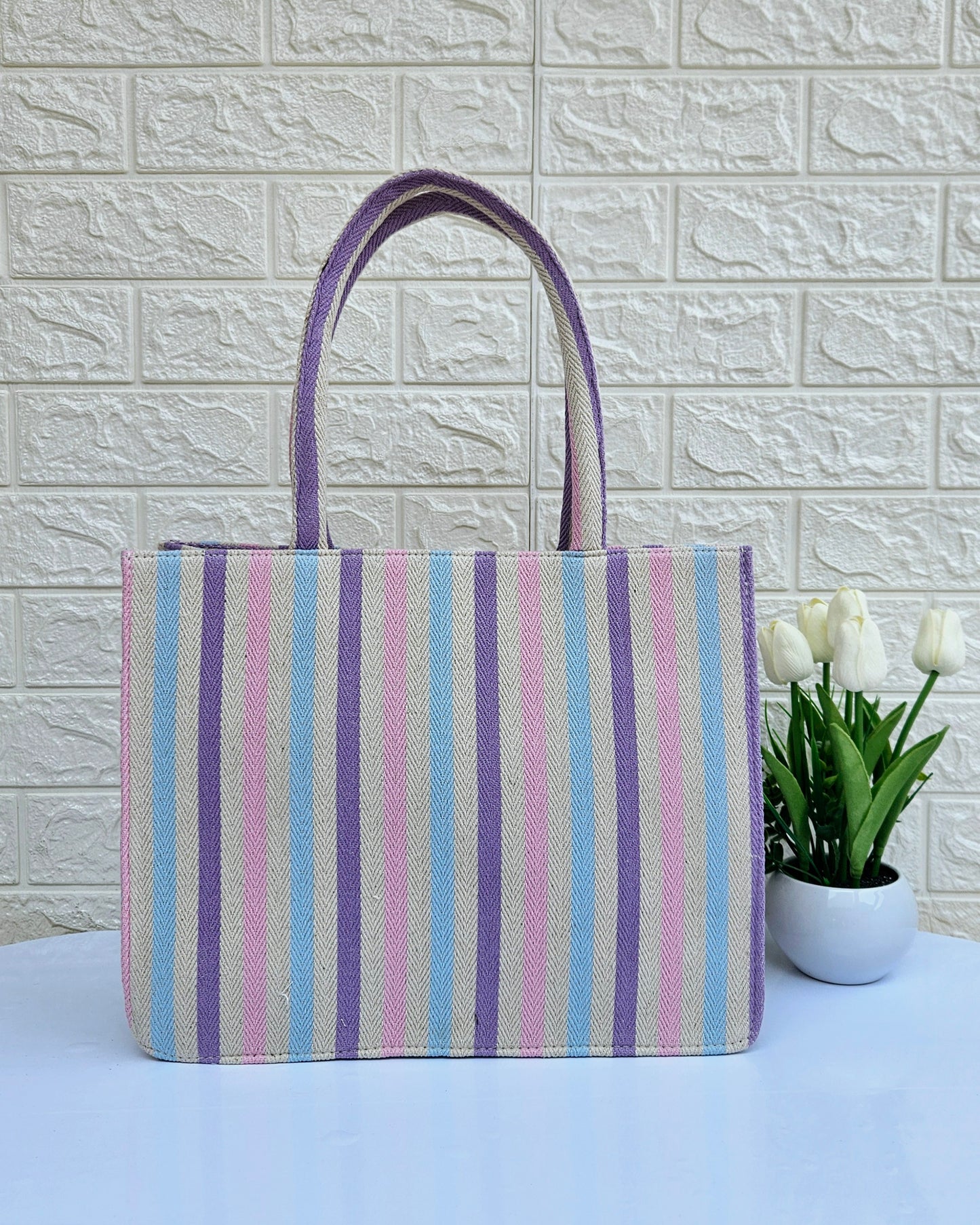 The Candy Stripes Tote Bag, Multi-Colour