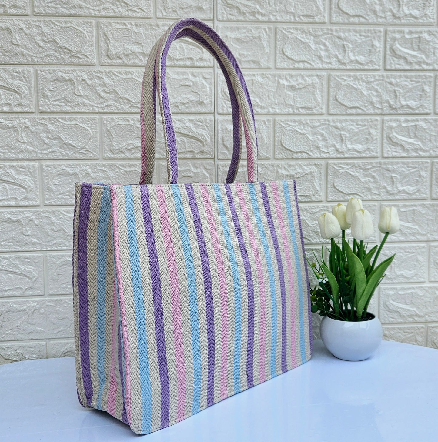 The Candy Stripes Tote Bag, Multi-Colour