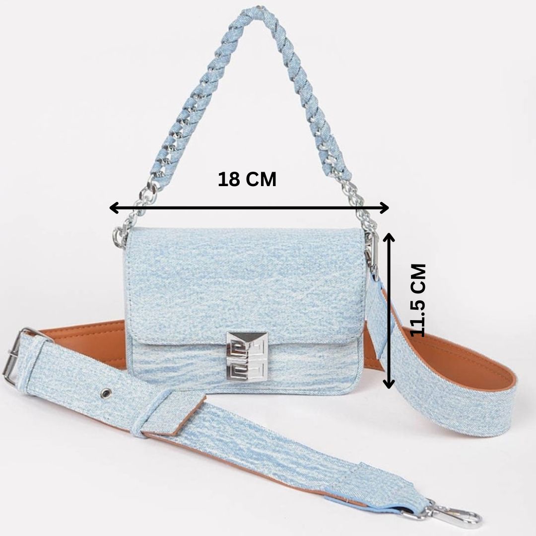 The Denim Statement Bag, Dark Denim