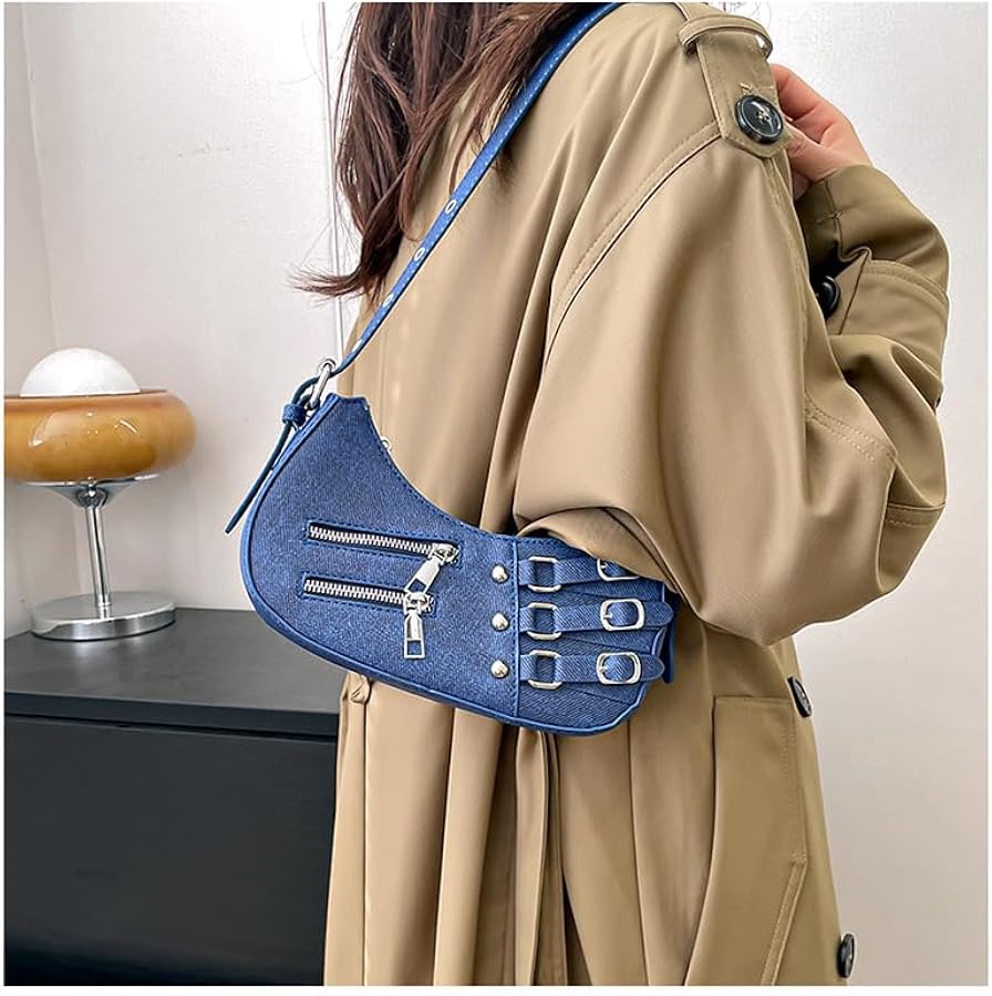 The Rebel Denim Shoulder Bag, Blue