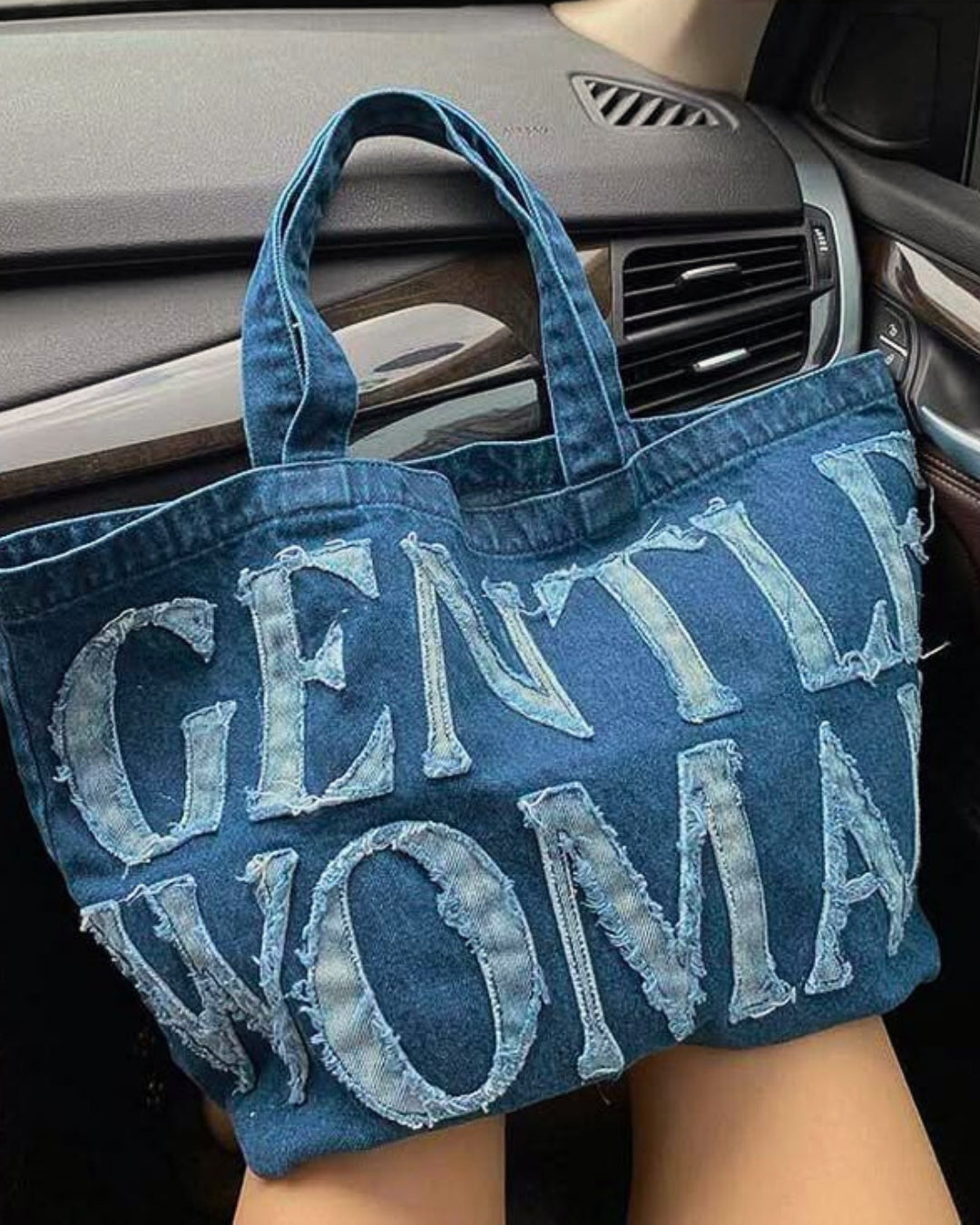 Gentle Woman Denim Tote Bag