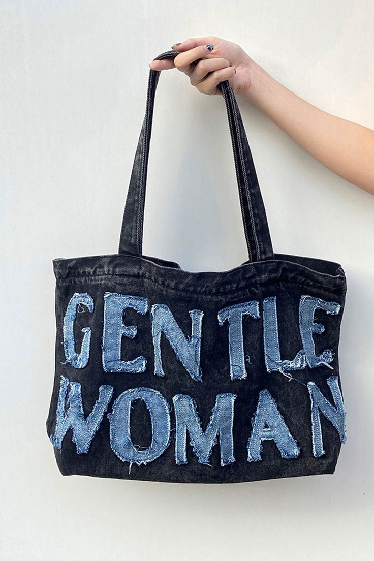 Gentle Woman Denim Tote Bag