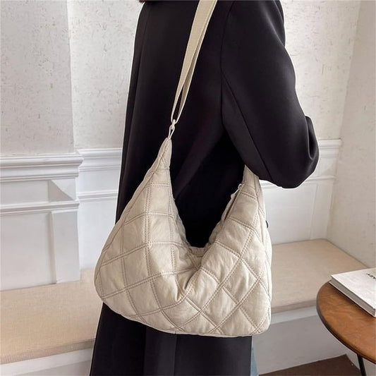 The Chic Quilted Carry-All Bag, Off-White