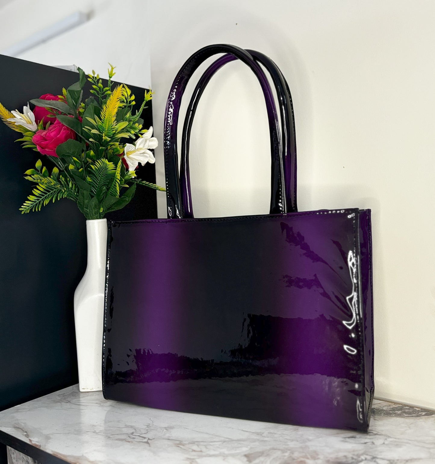 The Classy Gloss Tote Bag, Purple