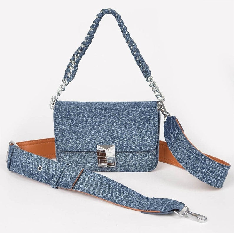 The Denim Statement Bag, Dark Denim