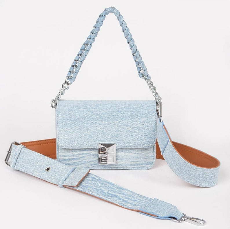 The Denim Statement Bag, Light Denim